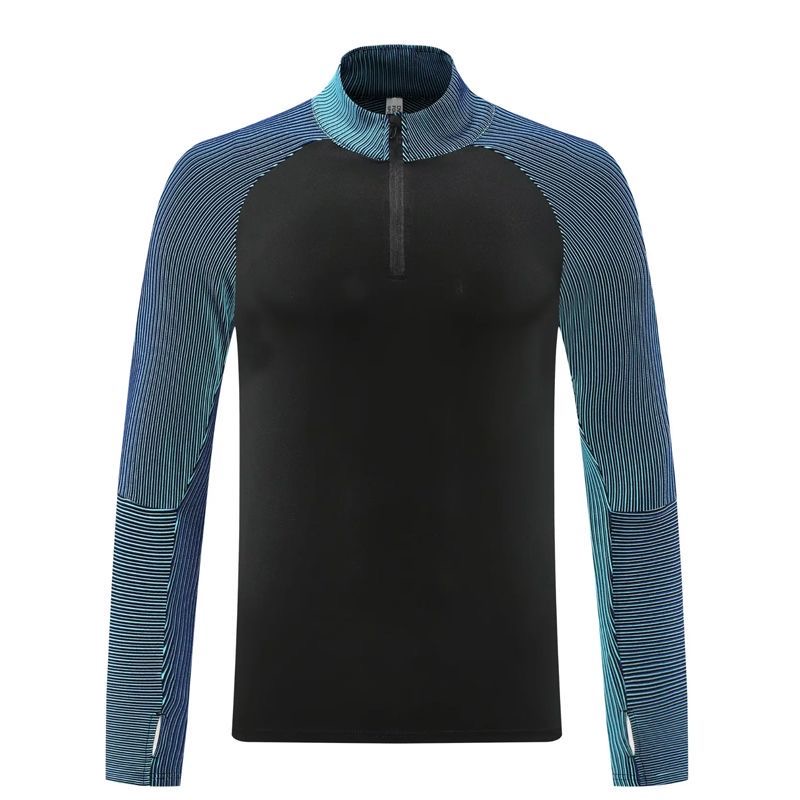 Adult Autumn-Winter Black-Blue Sports Tops
