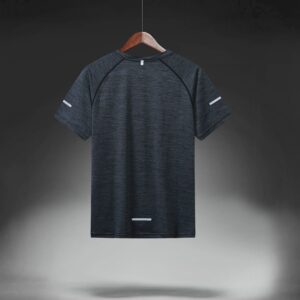 Adult Black Sports Running Short Sleeved Shirt