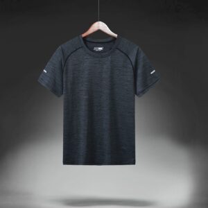 Adult Dark-Blue Sports Running Short Sleeved Shirt