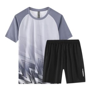 Adult White-Black Soccer Sports Suit Breathable Sweat Wicking Suit