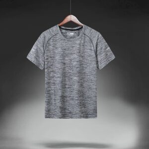 Adult Gray Sports Running Short Sleeved Shirt