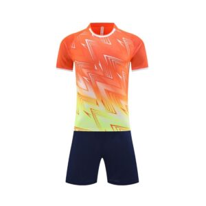 Adult Orange-Black Summer Sports Breathable Badminton Suit