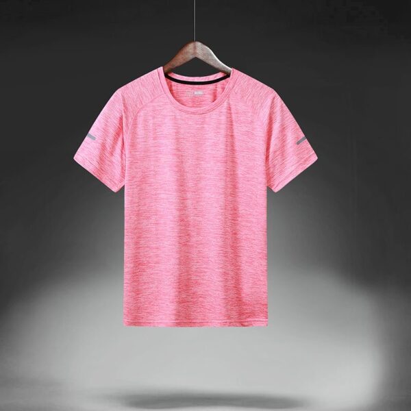 Adult Pink Sports Running Short Sleeved Shirt