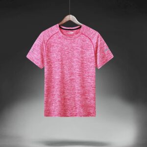 Adult Pink Sports Running Short Sleeved Shirt