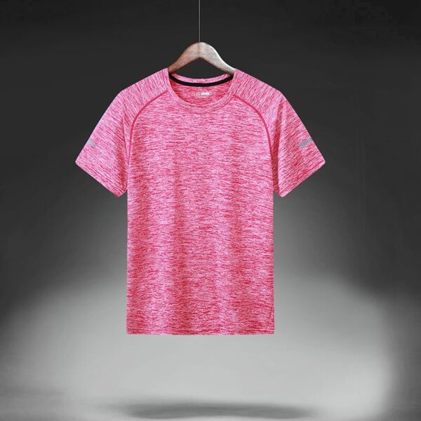 Adult Pink Sports Running Short Sleeved Shirt