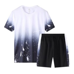 Adult White-Black Casual Sportswear Suit