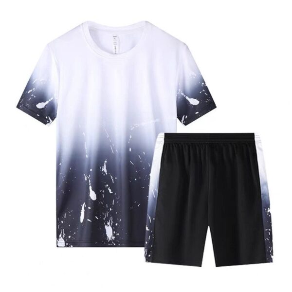 Adult White-Black Casual Sportswear Suit