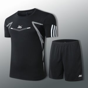 Men's Black Running Fitness Quick-Drying Suit
