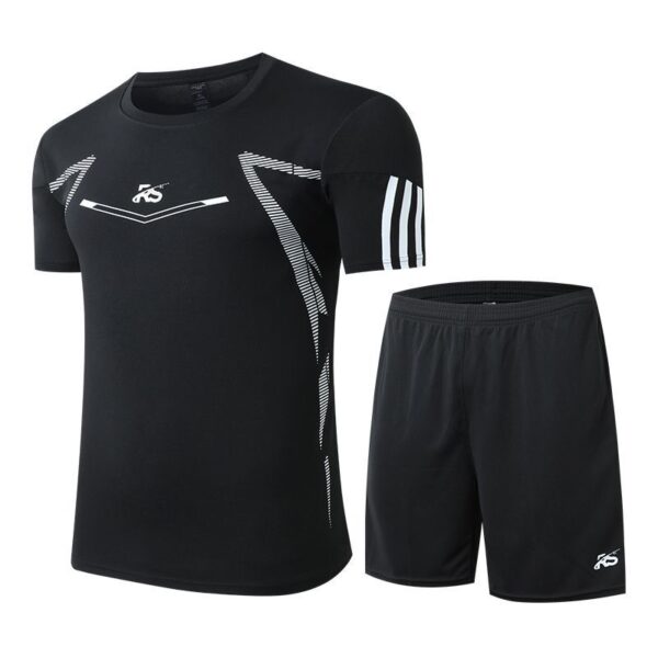 Men's Black Running Fitness Quick-Drying Suit