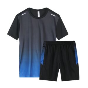 Men's Black Summer Sportswear Short Sleeve Suit