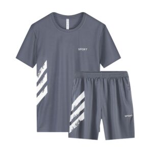 Men's Gray Summer Loose Running Suit