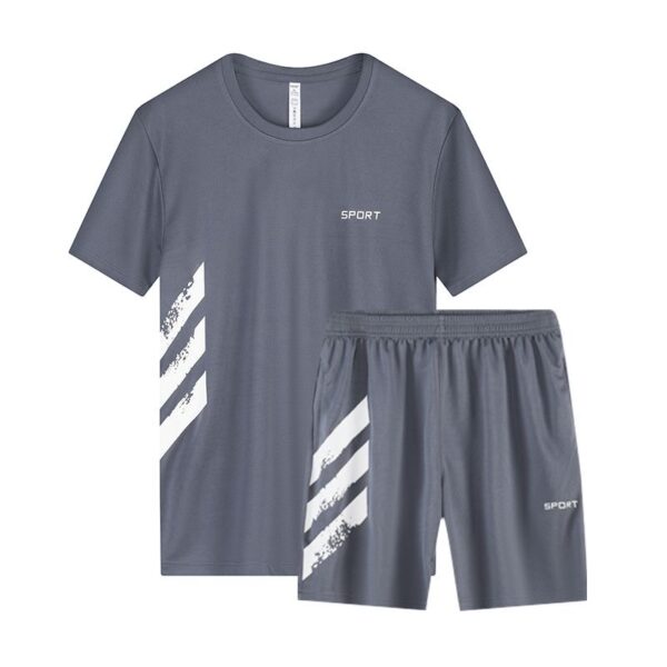 Men's Gray Summer Loose Running Suit Men's Gray Summer Loose Running Suit