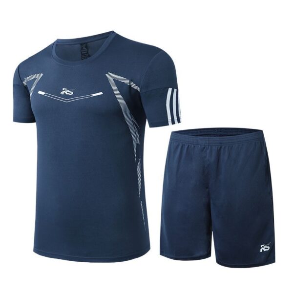 Men's Navy-Blue Running Fitness Quick-Drying Suit
