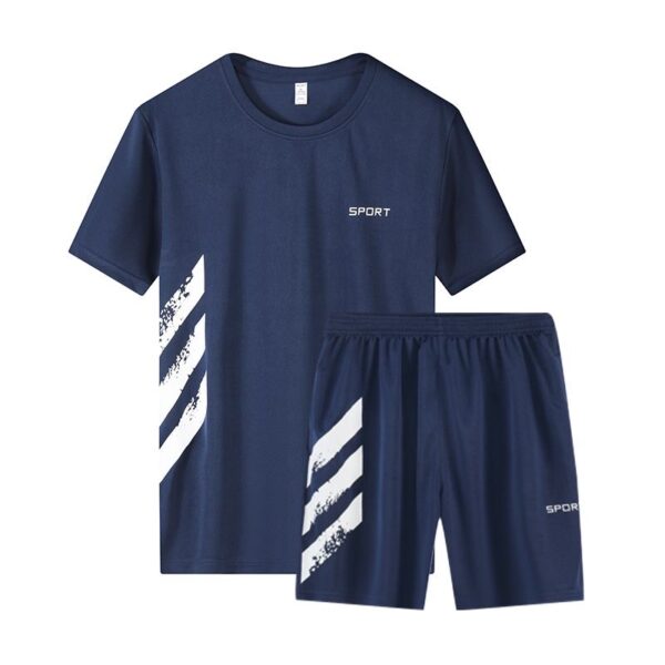 Men's Navy-Blue Summer Loose Running Suit
